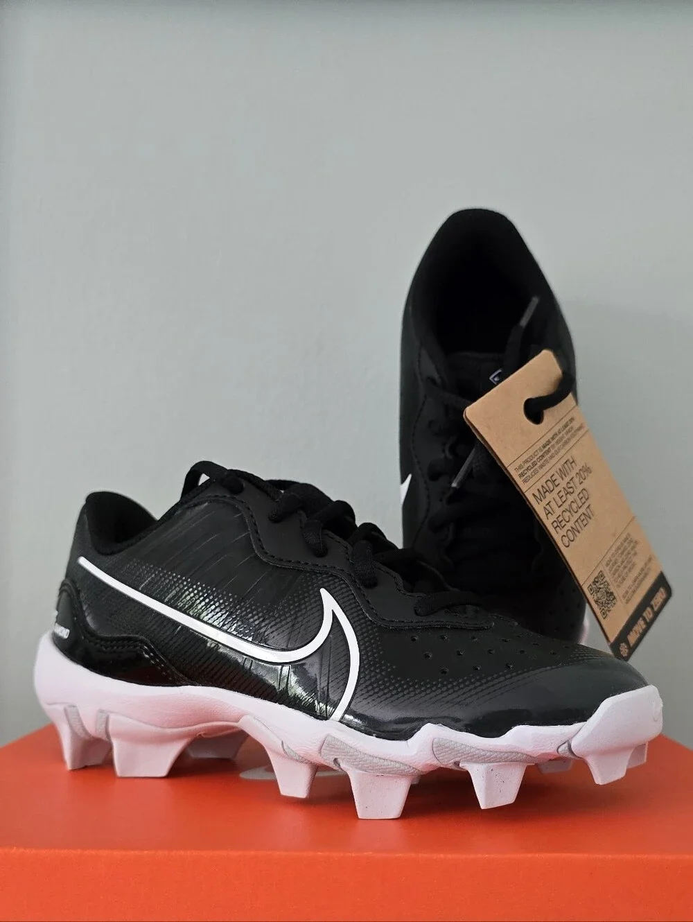 New Nike Kids Black White Youth Cleats